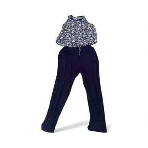 Lands' End Women's Dark Blue pajama set w drawstring waist sz XL/18